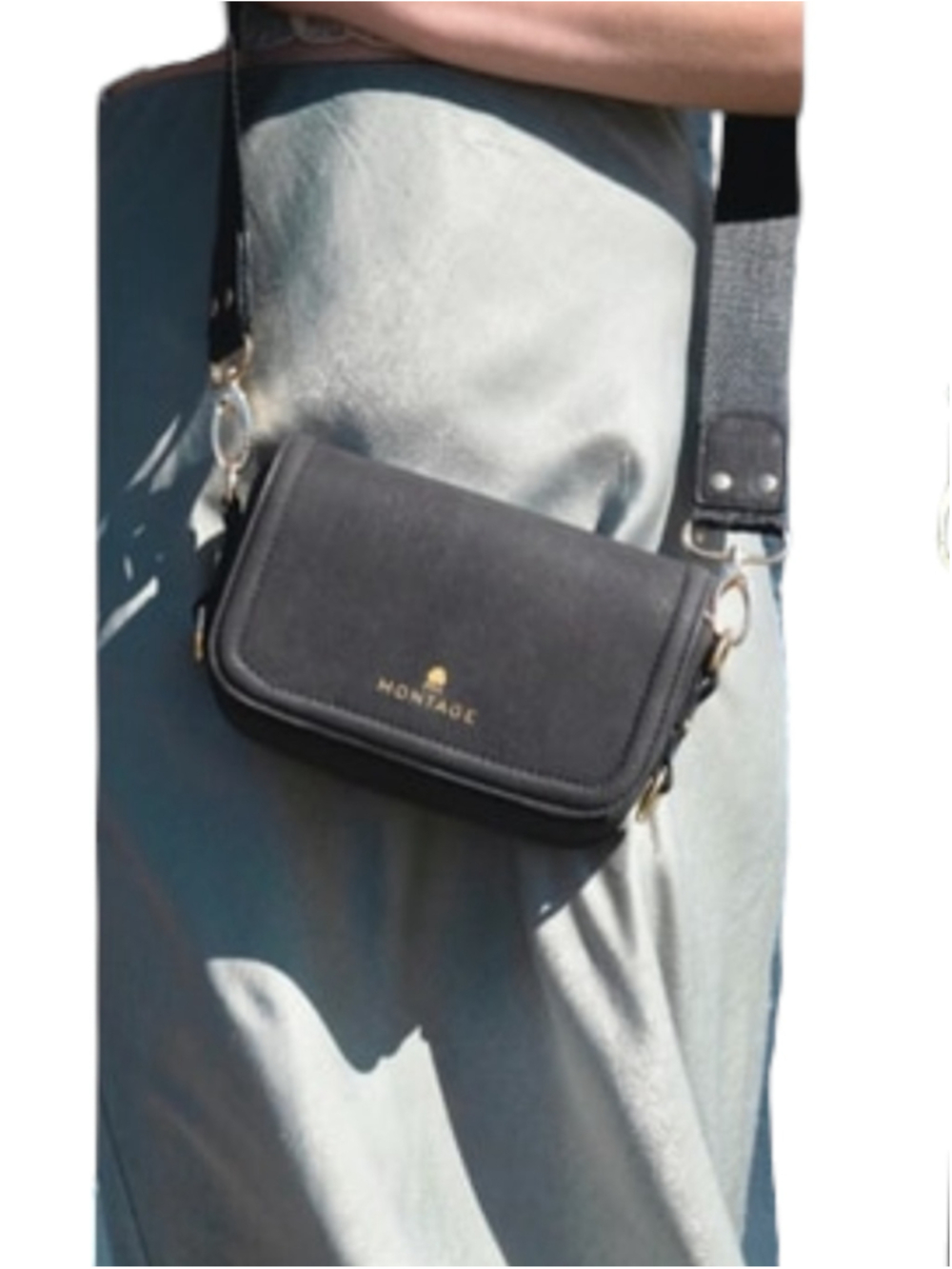 MONTAGE Cork NWT Crossbody Bag - Sustainable Cork Black + pink